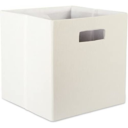 DII Poly-Cube Storage Collection Hard Sided, Collapsible Solid, Large, Off White