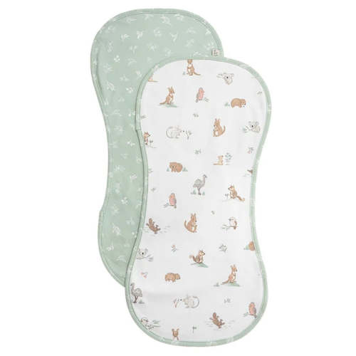 Living Textiles Burp Cloths 2pk Australiana – Baby Kingdom