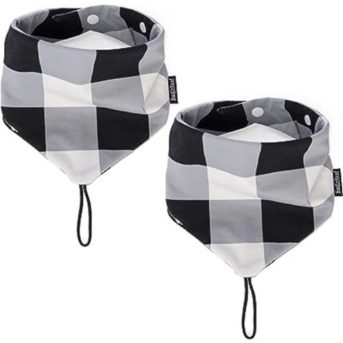 BooginHead Baby Bandana Pacifier Holder Cotton Bibs 2-Pack, Buffalo Check