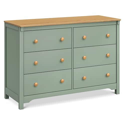 DaVinci Shea 6-Drawer Dresser in Light Sage and Honey, GREENGUARD Gold Certified