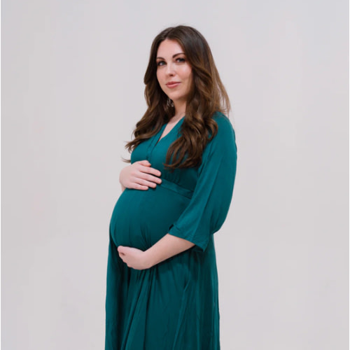 Lila Labor & Postpartum Gown in Deep Teal