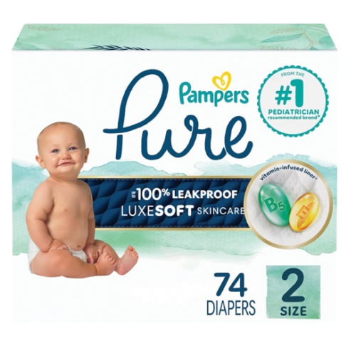 Pampers Baby Diapers - Size 2, 74 Count