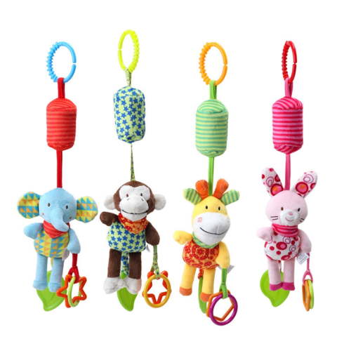Lwlmwt Baby Toy Set Plush Teether Soother Soft Hanging Baby Toy Car Seat Toys for 0-3/6/12 Months Unisex for Boys and Girls