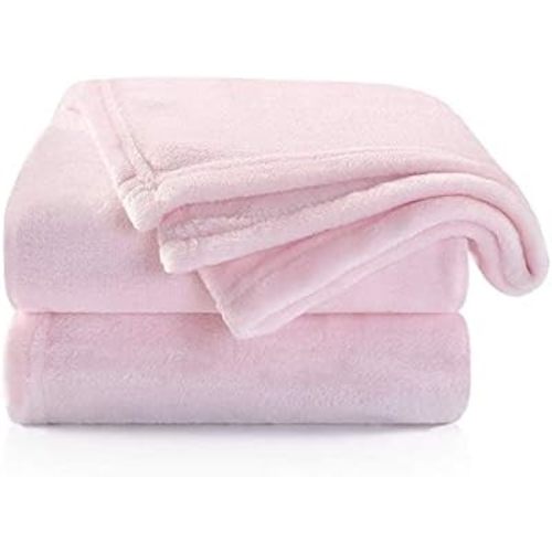 TILLYOU Baby Fleece Blanket 30x40 Inches Pink Throw Blanket Soft and Warm Baby Blankets for Boys and Girls Blanket for Toddler Infant Newborn, Pink