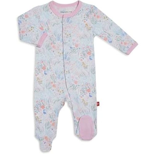 Magnetic Me Girls Modal Magnetic Baby Footie Pajamas | Silky Soft Modal Fabric | Baby Sleepers Available Sizes PRE - 24M
