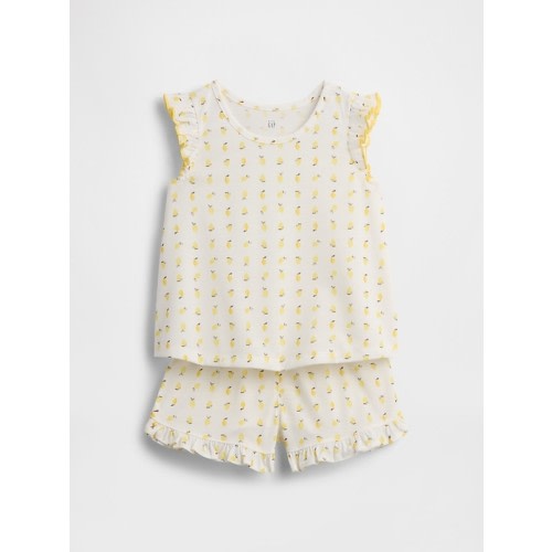 Baby & Toddler Recycled Ruffle Fruit PJ Short Set