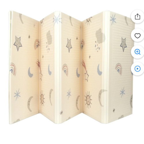 Nuby Reversible Baby Floor Mat - Foldable and Lightweight Baby Play Mat for Floor - Easy Storage and Travel - Stars and Sky