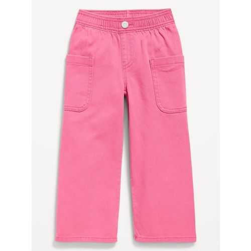 High-Waisted Baggy Wide-Leg Pull-On Pants for Toddler Girls