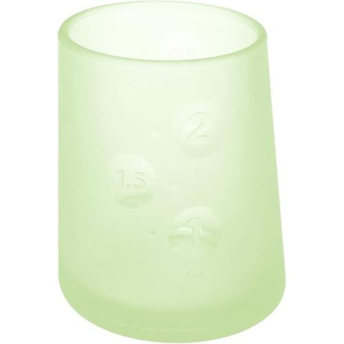 Olababy First Cup | Clear Sense 100% Silicone Infant Trainer Cup | 2oz Medicine Cup for Newborn | Non-Slip & Sloping Design for Tiny Hands & Baby Led Weaning (Kiwi, 1 Cup)