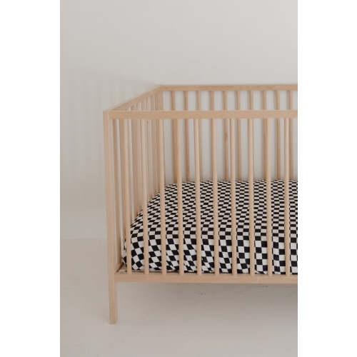 Muslin Crib Sheet | Black & White Checkerboard