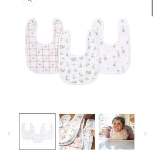 Essentials Cotton Muslin Snap Bibs 3 Pack | aden + anais