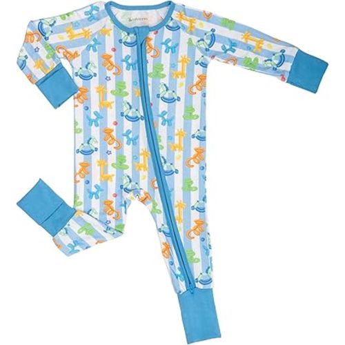 LollyBanks Baby Pajamas, 2-Way Zipper Infant Romper, 95% Viscose Made from Bamboo and 5% Spandex, Baby Sleepers