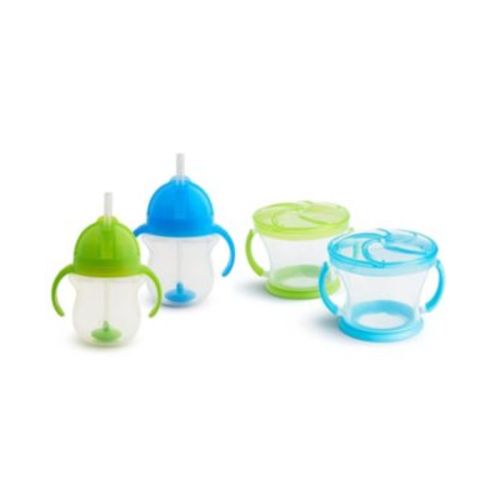 Toddler Snack Catcher Weighted Straw Sippy Cup 4 Piece Set