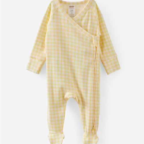 Organic Pointelle Cross Over Zip All In One