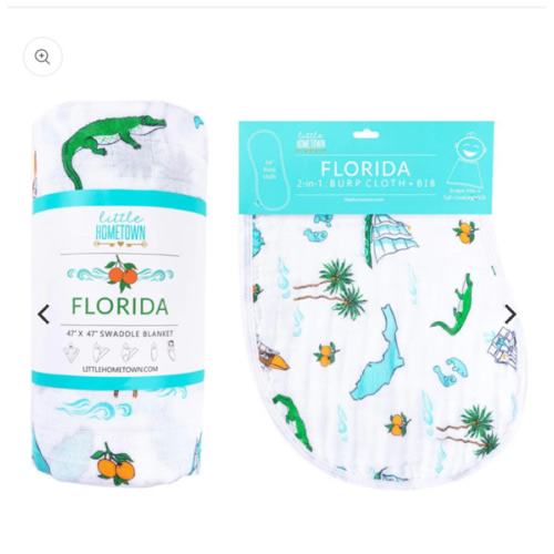 Gift Set: Florida Baby Muslin Swaddle & Burp Cloth – Little Hometown
