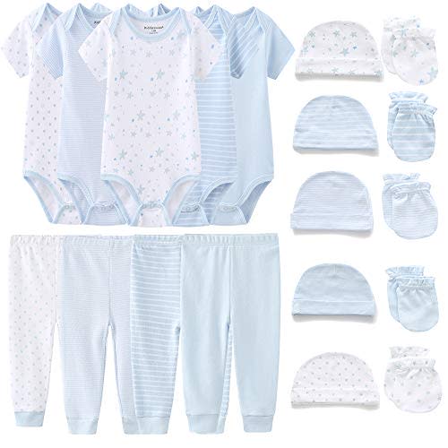 Kiddiezoom Unisex Baby Layette Essentials Giftset Clothing Set 19-Piece For Newborn Baby
