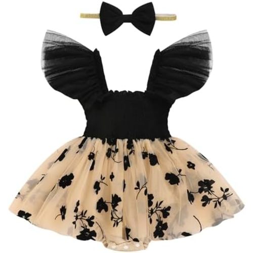 Baby Girl Tulle Romper|Newborn Summer Bodysuit|First Birthday Photo Shoot|Cake Smash Outfit for Infants 0-18M