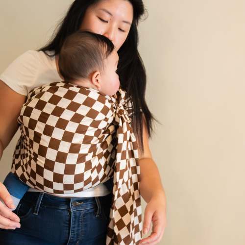 Breve Ring Sling | Brown & Cream Checker Baby Sling