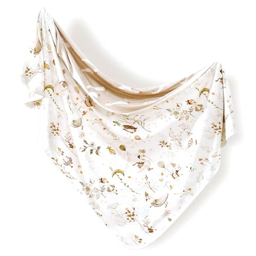 GRSSDER Baby Blankets Super Soft Jersey Knit Reversible Swaddle Blanket for Baby Girls and Boys, Stretchy Breathable Receiving Blankets 34 x 44 Extra Large, Cute Duck
