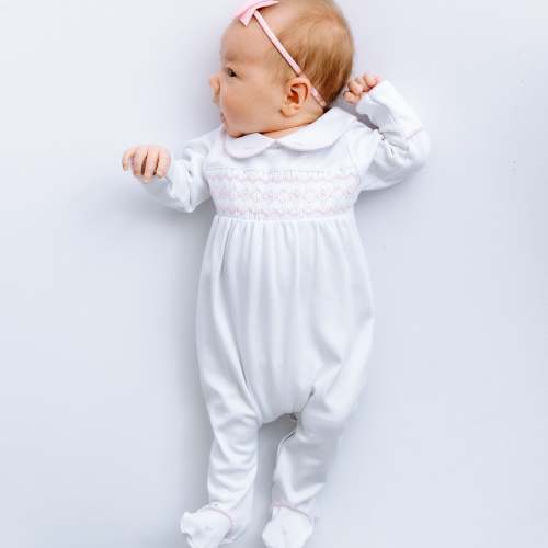 Lizzie's Classics Smocked Footie - Pink – Magnolia Baby