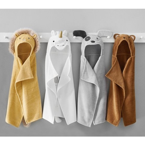 west elm x pbk Critter Baby Hooded Towel Collection | Pottery Barn Kids