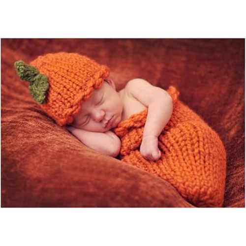 Zeroest Newborn Photography Props Halloween Photoshoot Outfits (Orange-04)