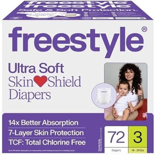 Free~Style TCF Diapers Total Chlorine Free Hyper Absorbent Ultra Soft (Size 3, 72 Count)