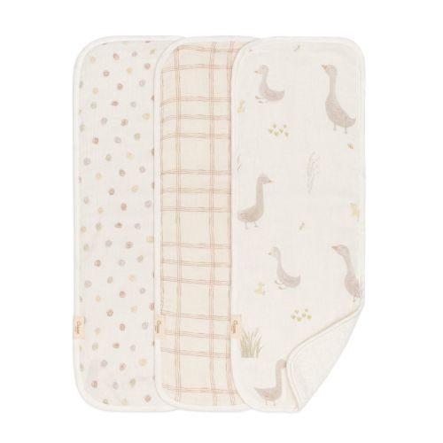 Charlie 3 pc. Goose Cotton Burp Cloths | Crane Baby