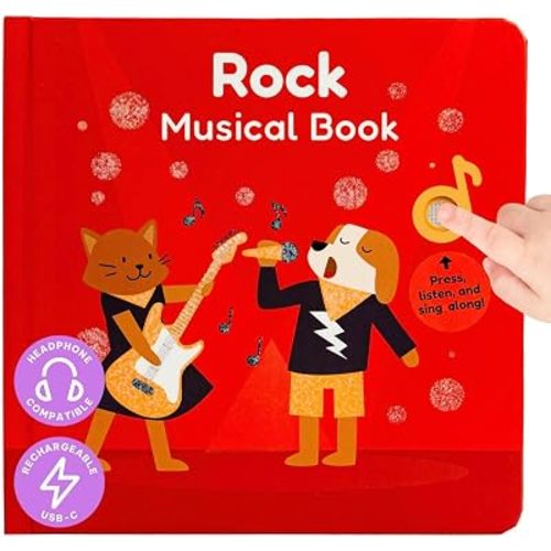 Cali's Books Rock Music Book for Toddlers 1-3 Years Old
