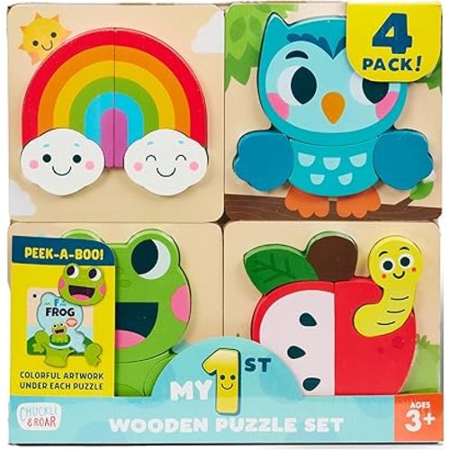 Chuckle & Roar My 1st Wooden Puzzle Set 4 Pack