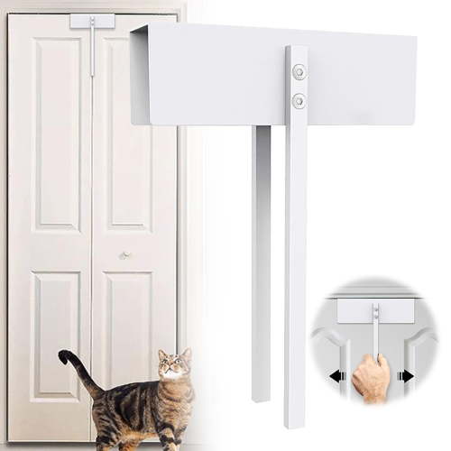 CAIMYY Heavy-Duty Aluminum Bifold Door Lock with Reversible Handle, Child & Pet Proof Sliding Lock for Closet, Pantry & Laundry Room - No Drilling Required, Fits Doors 1-1/8" to 2" Thick