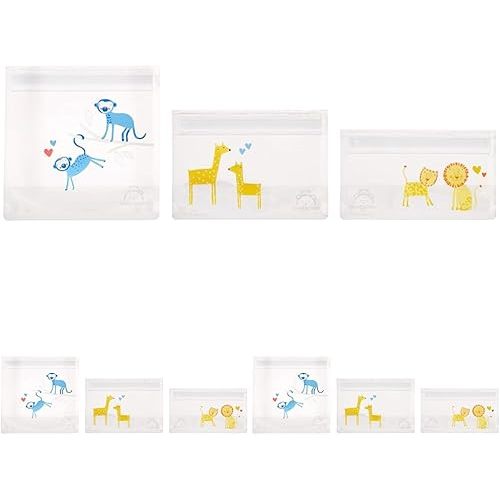 Amazon Brand - Mama Bear Reusable Snack Bags, Hook and Loop, One Size, 18-pack