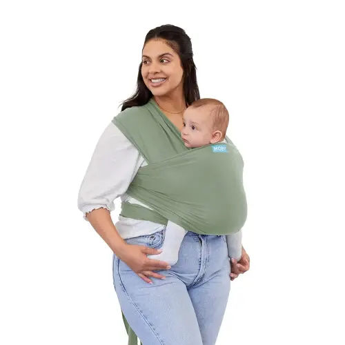 Moby Baby Wrap Carrier Classic for Newborns to Toddlers (8-33lbs), Infant Sling Carrier, Lightweight & Hands Free Design, Adjustable for All Body Types (Pear)