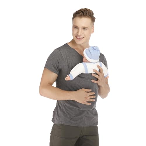 Dad and Mom Kangaroo Carrier Shirt Mens Top Women's Slim Tee Versatile Use Convenient Pockets T-Shirt