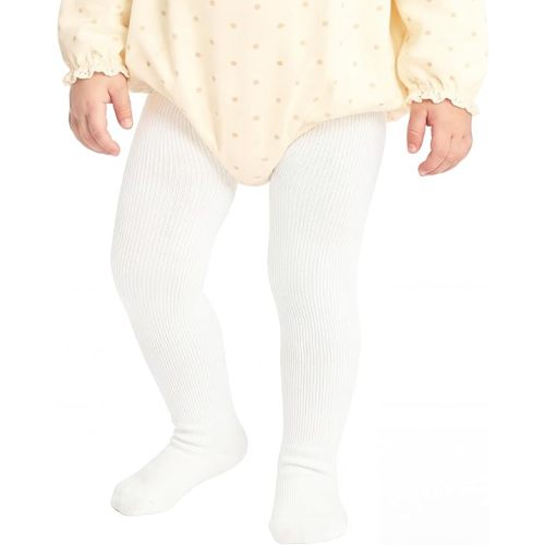 Century Star Baby Tights - Ribbed Cotton Toddler Leggings, Wide Waist & Diaper-Friendly Seamless Infant Stockings for 0-4T