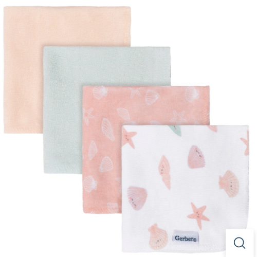 4-Pack Baby Girls She Sells Sea Shells Terry Washcloths – Gerber Childrenswear