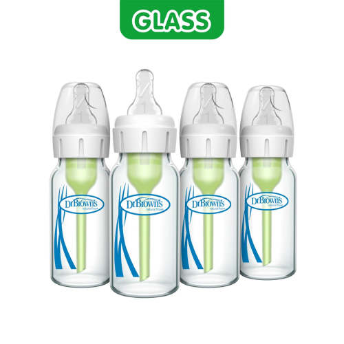 Dr. Brown's® Anti-Colic Options+™ Narrow Glass Baby Bottle, 4oz – 4-pack