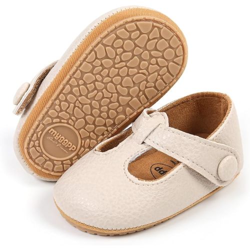 SOFMUO Baby Boys Girls Lace Up Leather Sneakers Soft Rubber Sole Infant Moccasins Newborn Oxford Loafers Anti-Slip Toddler Wedding Uniform Dress Shoes