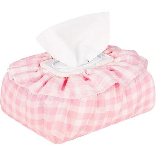 Baby Wipes Cover, Muslin Cotton Wipes Dispenser, Pink