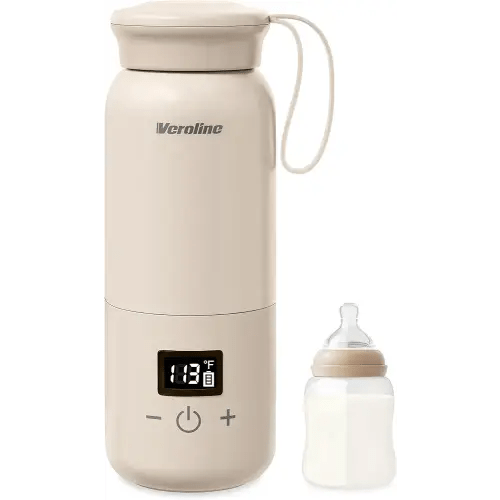 Portable Bottle Warmer for Travel, Baby Bottle Warmer with Adjustable Temp & Keep Warm for Formula, Breastmilk, Super Fast Charging & Rechargeable Milk Warmer, Cordless Water Warmer
