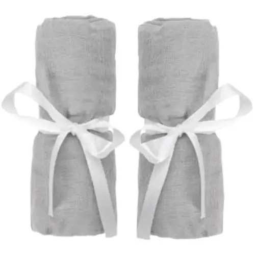 Newton Baby Fitted Sheets for Travel Crib & Play Yard Floor Pad (2-Pack) - 100% Breathable, Washable and Ultra-Soft, 100% Muslin Cotton, 34" x 48", Grey