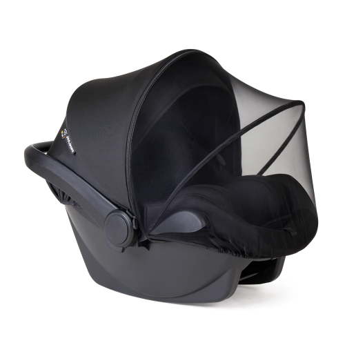 Beberoad Love 2-in-1 Car Seat Canopy, Universal Baby Carrier Cover with UV Sunshade & Breathable Mesh Bug Net, Dual-Way Zipper Easy Access, Black