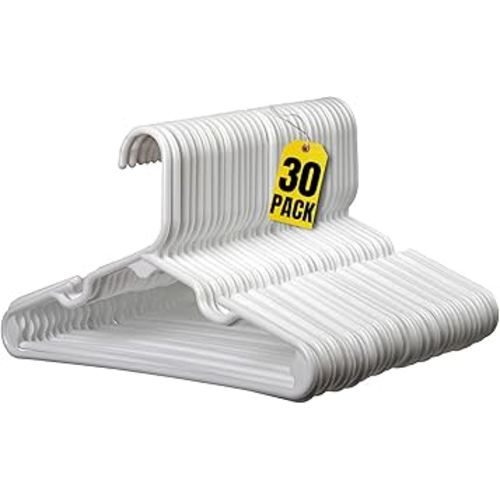 White Nursery Hangers 30 Pack for Baby, Toddler, Kids, Children (30 Pack)