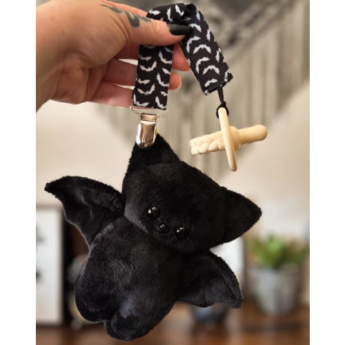 Battie Babies plush and binky pacifier clip