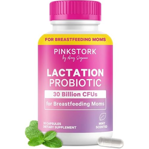 Pink Stork Lactation Probiotic for Breastfeeding Women, 30 Capsules