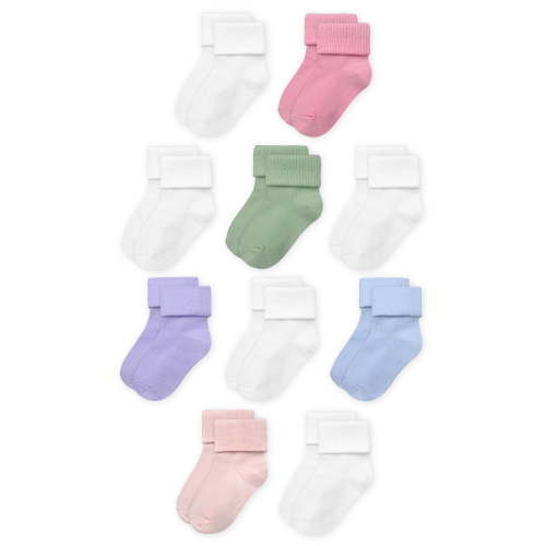 Wonder Nation Infant Girls Bobby Socks, 10-Pack, Size 3T-5T