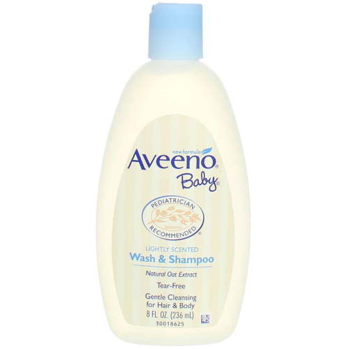 Aveeno Baby Wash & Shampoo, Lightly Scented, 8 fl oz (2 Pack) (Bundle)