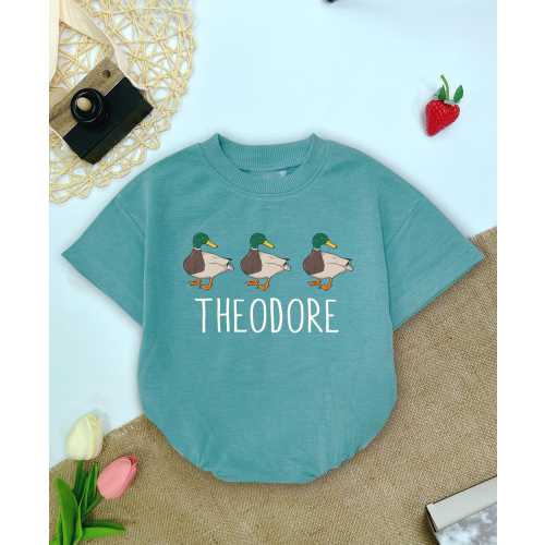 Personalized Name Boy Mallard Duck Baby Baby Romper, Boy Ducks Deer Fishing, hunting buddy Outfits, Boy Mallard Duck, Baby shower gift