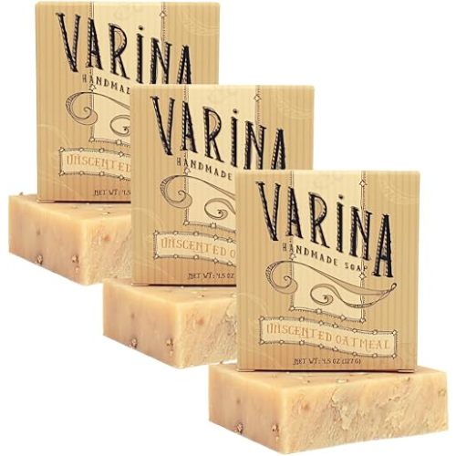 Organic Unscented Oatmeal Bar Soap - Gentle Cleansing for Sensitive Skin, Unscented - 3 Pack