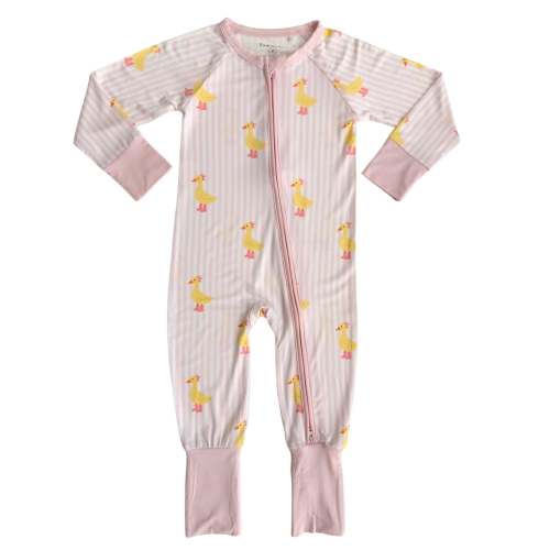 IMJ Pink Stripe Ducks Zipper Romper – Bayou Baby Children's Boutique